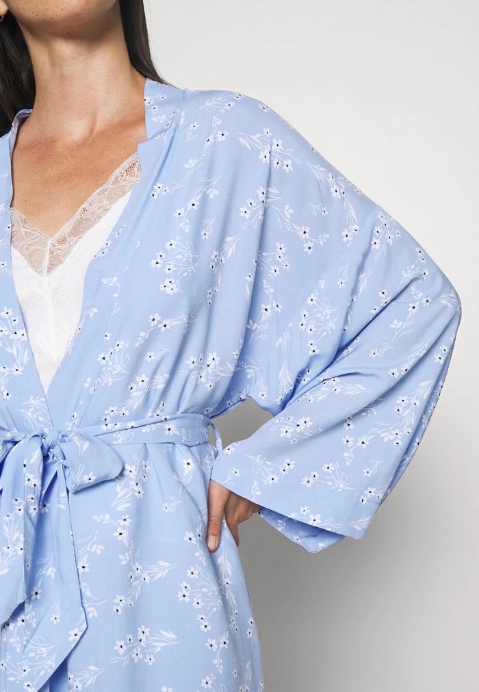 Vêtement De Nuit ANNA FIELD Anna Field Lisha Long Printed Robe Bleu Femme | DCD-0672765